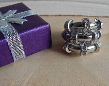 wow..auffälliger GITTER Damen Ring Swarovski*Strass rhodiniert Gr. 16**GESCHENK