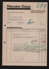 BERLIN-CHARLOTTENBURG, Rechnung 1935, Mercator-Union Schreibtisch-Stiluhren