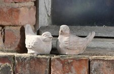 Terracotta Deko Vogel 2 Stein Vögelchen Gartendeko Dekofigur Vogelpaar Garten