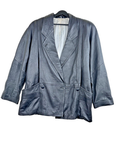 Herren lederblazer schwarz - lederblazer, s