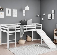 Kinder Hochbett mit Rutsche, 90x200cm