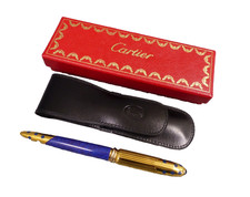 CARTIER Vintage Stylo a Bille Mini Panthere Blau Lapislazuli Kugelschreiber OVP
