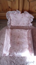 Puppenwagen-Set Decke und Kissen groß NEU 46 x 42 cm / 48 x 28cm mit Rüsche rosa