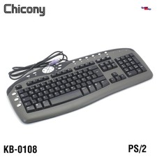 CHICONY KB-0108 PS/2 KEYBOARD TASTATUR COMPUTER DE GERMAN PS2 QWERTZ ALTE OLD PC