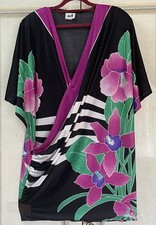 ARI/elegant Tunika/ Schwarz Mit Multicolor,stretch, Details,Gr.48-50,Neu