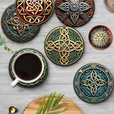 2x Wikinger Holz Untersetzer