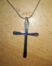 Halskette & Anhänger / Halskette mit Kreuz (golden) ++wT014+++*