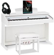 88 Tasten Digital E-Piano Set Klavier Keyboard Kopfhörer Bank Noten Schule Weiss