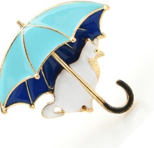 Katze mit Regenschirm Brosche, Tier Schmuck, Tier Brosche