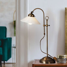Tischlampe Tischleuchte Nachttischleuchte Antik Glas Retro Leselampe Altmessing