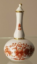 Meissen, Flacon Flakon, Indische Malerei Koralle, Goldrand, 1. Wahl Pfeifferzeit