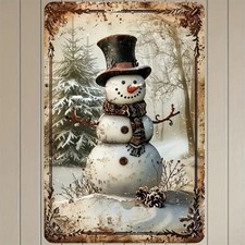 Blechschild Schneemann Winter