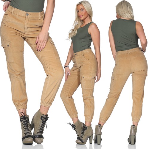 Damen cord cargohose slim - cargohose, fit