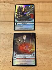 Huntik Sammelkarten DE Metagolem + Gier Foil Holo Promo 001 + 002 2 Karten Set