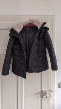 EDC/Esprit Steppjacke  mit Teddy-Kapuze schwarz Größe XL