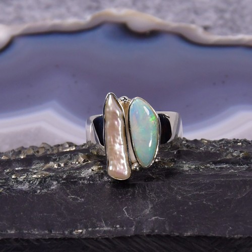 Edelopal ring 925er silber - edelopal,