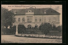 Ansichtskarte Burkersdorf b. Frauenstein, Frontalansicht der Schule 1909 