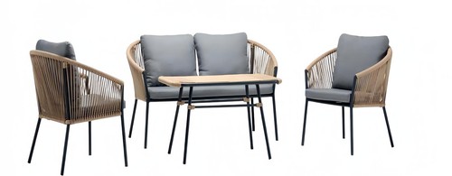 Sofagarnitur rattan grau - sofagarnitur,