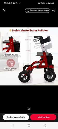 Rollator rad mit - 4-rad, 6