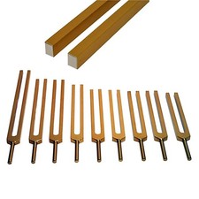 Set von 9 Stimmgabeln Sacred Solfeggio goldfarbig -- 17 cm