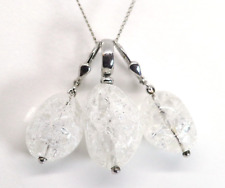 Set Anhänger + Ohrschmuck, Rutil Quarz, Sterling Silber 925er -MDI, + Kette 50cm