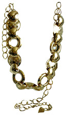 breite HERZ Bauchkette Hüftgürtel große Glieder gold Mode + KörperSchmuck NEU