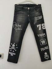 Luxus Damen Jeans Hose von Philipp Plein, Gr. W 30, Strasssteinen, 