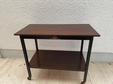 Art Deco Rollwagen Holz Schwarz 40 iger Jahre Teewagen Tisch