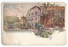 Gruß aus Tetschen, Weinhaus zur Hölle, Litho-Ak um 1900, Böhmen, Sudetenland
