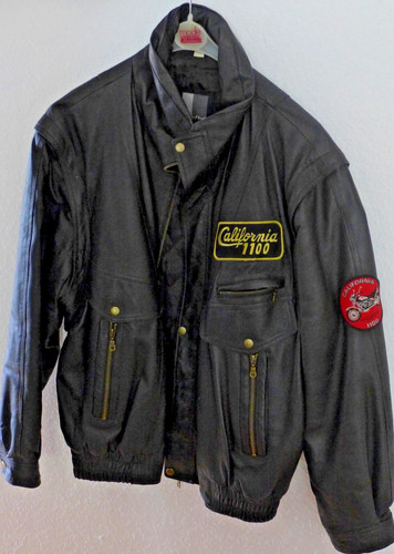 Lederjacke wattiert moto guzzi - lederjacke,