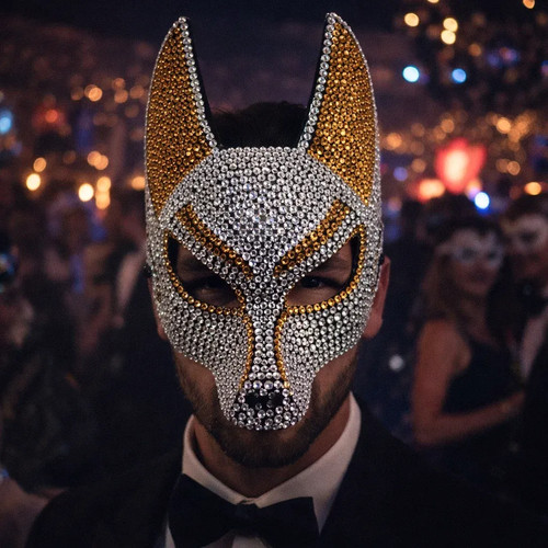 Luxus wolf maske mit - mit, strass
