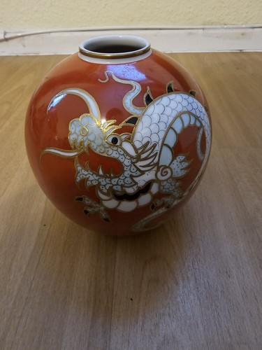 Drachen vase handbemalt - vase,
