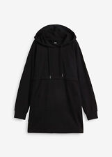 Sweatshirt mit Kangaroo-Tasche Gr. 36/38 Schwarz Damen Kapuzen-Pullover Neu