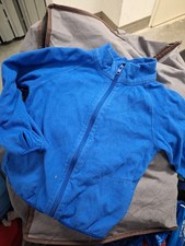 H&M Strick FLEECE Jacke Blau Gr. 110/116 mit Daumenloch Top Zustand