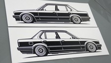 BMW E30 Sticker Silhouette BMW E30 Limo tuning Aufkleber Silhouette Schwarz neu