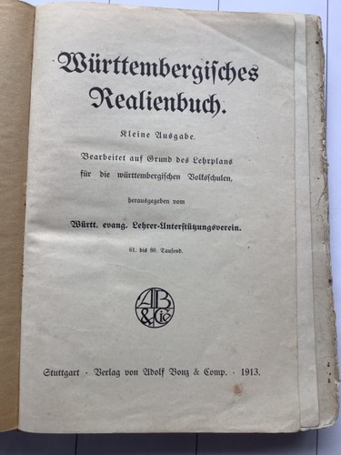 Württembergisches realienbuch - württembergisches,