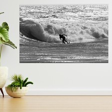 Surfer Reiten Welle Atlantik