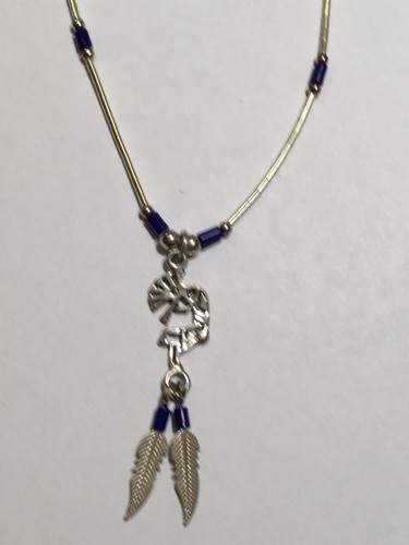 Halskette kokopelli feder - m,
