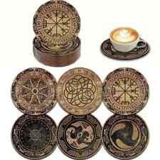 6x Wikinger Holz Untersetzer