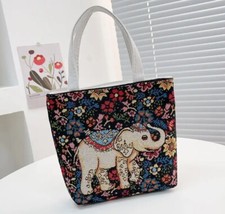 Damentasche, Gobelin Handtasche, Boho-Ethno-Tasche 20x20x5cm Elefant