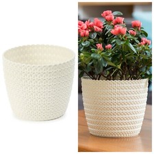 Übertopf Strickstruktur Rund