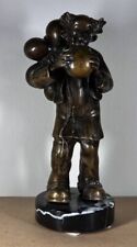 Wunderschöne Bronzefigur auf Marmor Clown mit Luftballons Höhe ca.23cm Dekorativ