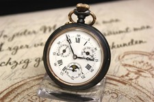 Rare antike Mondphase Kalender Taschenuhr calendar pocket watch