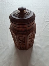 Alte Tabakdose aus Holz- Dose mit Deckel Pfeifentabak- 50/60er Jahre Schnitzerei