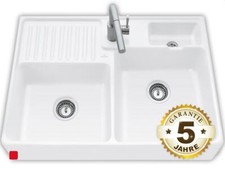 Villeroy & Boch Spülstein Doppelbecken Stone White Keramik Weiß Modul Becken