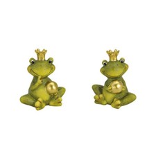 Dekofigur Froschkönig mit goldener Kugel Wohnungsdeko aus Keramik in 2 Varianten