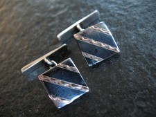 Manschettenknöpfe Silber 800 von ca. 1880 Tula Niello Silber