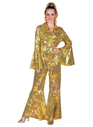 Disco catsuit gelb ein - gelb,