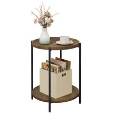 Beistelltisch Rund Couchtisch 2 Abnehmbare Tabletts Wohnzimmertisch #3351