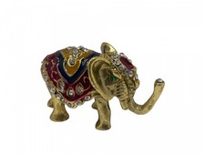 Messing Emaille Figur Elefant 4,5 cm - Top Zustand  